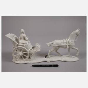 Nymphenburg "Kalesche mit Jägerin und Zugpferd"