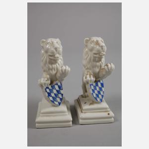 Nymphenburg Paar kleine "Löwen" als Wappenhalter