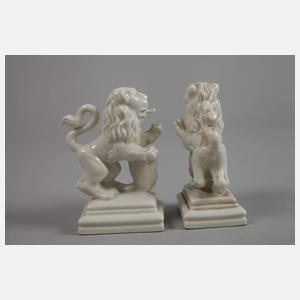 Nymphenburg Paar kleine "Löwen" als Wappenhalter