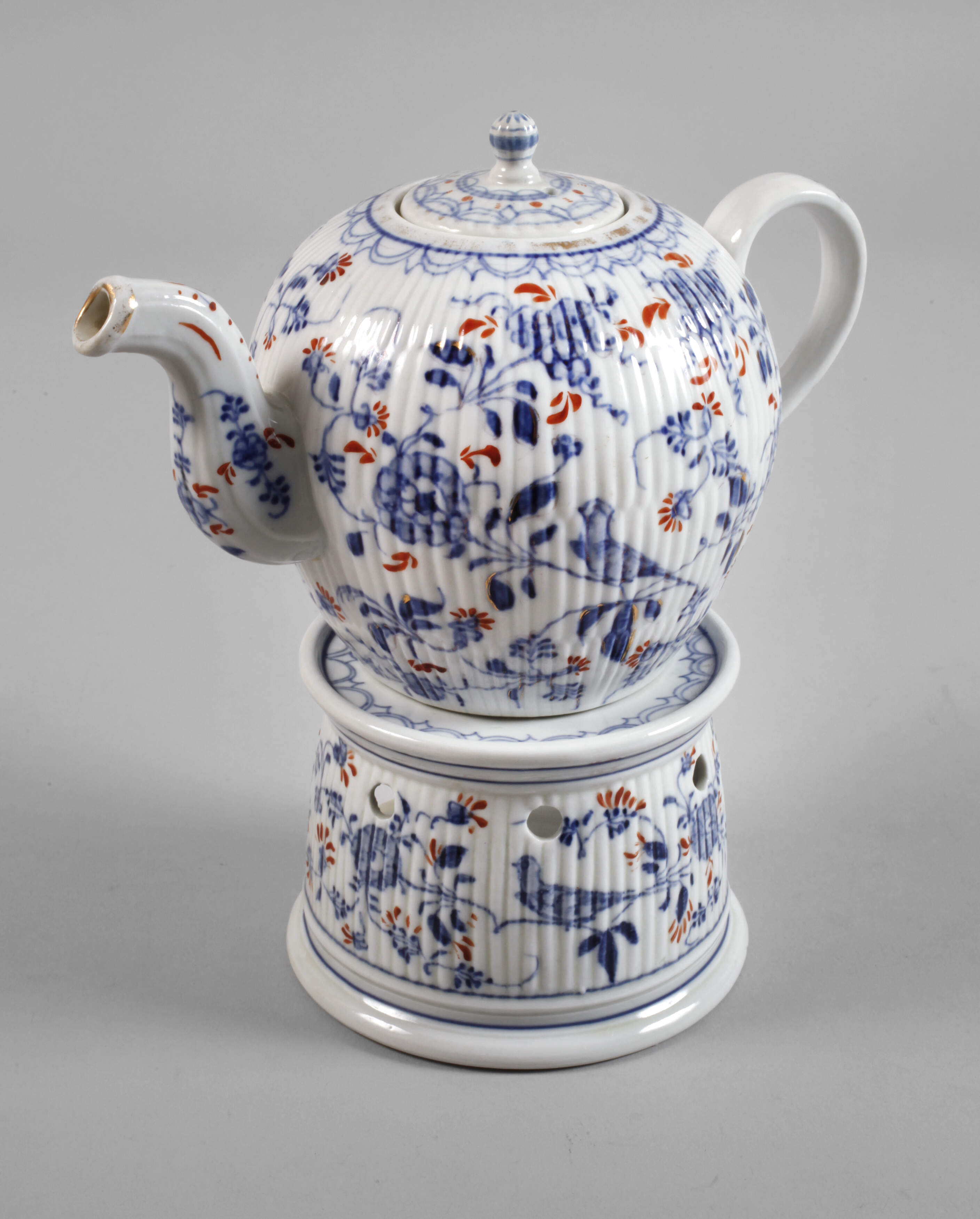 Rauenstein Teekanne und Rechaud "Vogelmuster"
