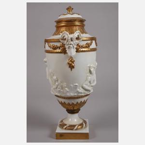 Volkstedt prunkvolle Deckelvase Nymphendekor