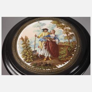 Wallendorf figürliche Blumensäule Watteaumalerei