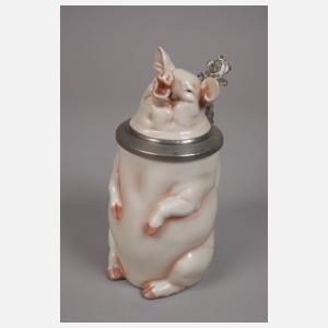 Thüringen drei Figurenkrüge als Schweine