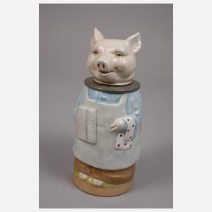 Thüringen drei Figurenkrüge als Schweine