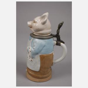 Thüringen drei Figurenkrüge als Schweine