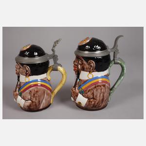 Drei Figurenkrüge Studentika