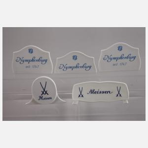 Konvolut Werbeaufsteller Porzellanmanufakturen