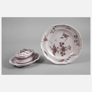 Lunéville Butterdose und Teller