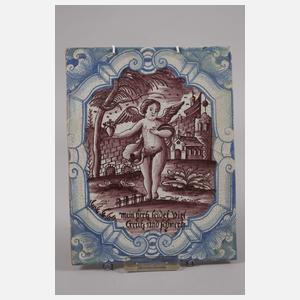 Zwei figürliche Wandfliesen