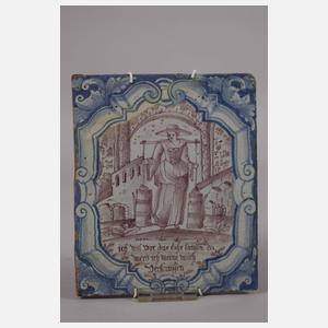 Zwei figürliche Wandfliesen