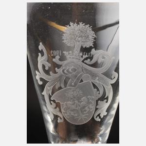 Zwei Kelchgläser mit Adelswappen