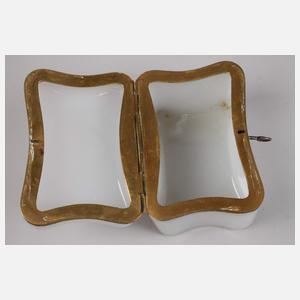 Biedermeier Zuckerdose Alabasterglas