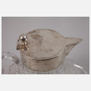 Große Kristallkaraffe mit Silbermontierung