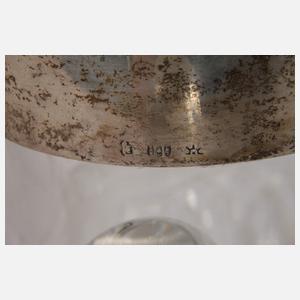 Große Kristallkaraffe mit Silbermontierung