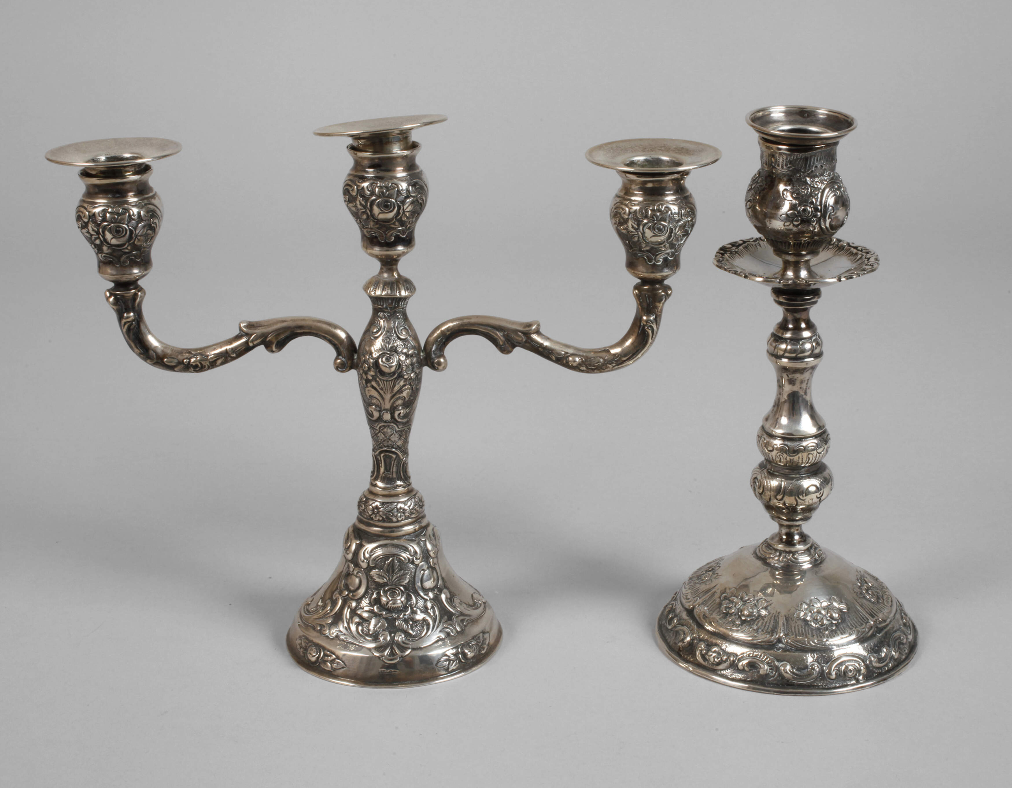Paar Silberleuchter im Barockstil