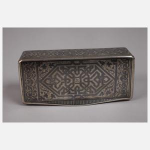 Silber kleine Schatulle Niellotechnik