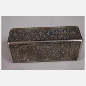 Silber kleine Schatulle Niellotechnik