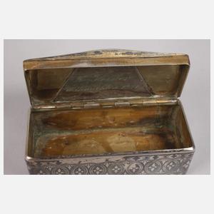 Silber kleine Schatulle Niellotechnik