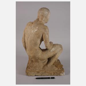 Weiblicher Akt mit Lorbeerkranz