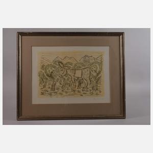 Eduard Bargheer, Esel im Olivenhain