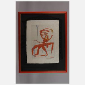 Salvador Dali, "Figure rouge avec portrait de..."