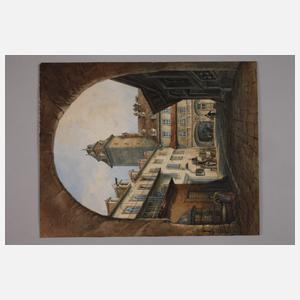 Anton Perko, attr., Im Schlosshof