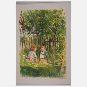 Rudolf Köselitz, Geschwister im Garten