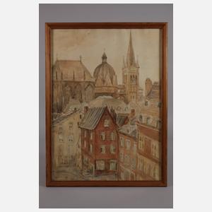 Adolph Thywissen, Stadtansicht Aachen mit dem Dom
