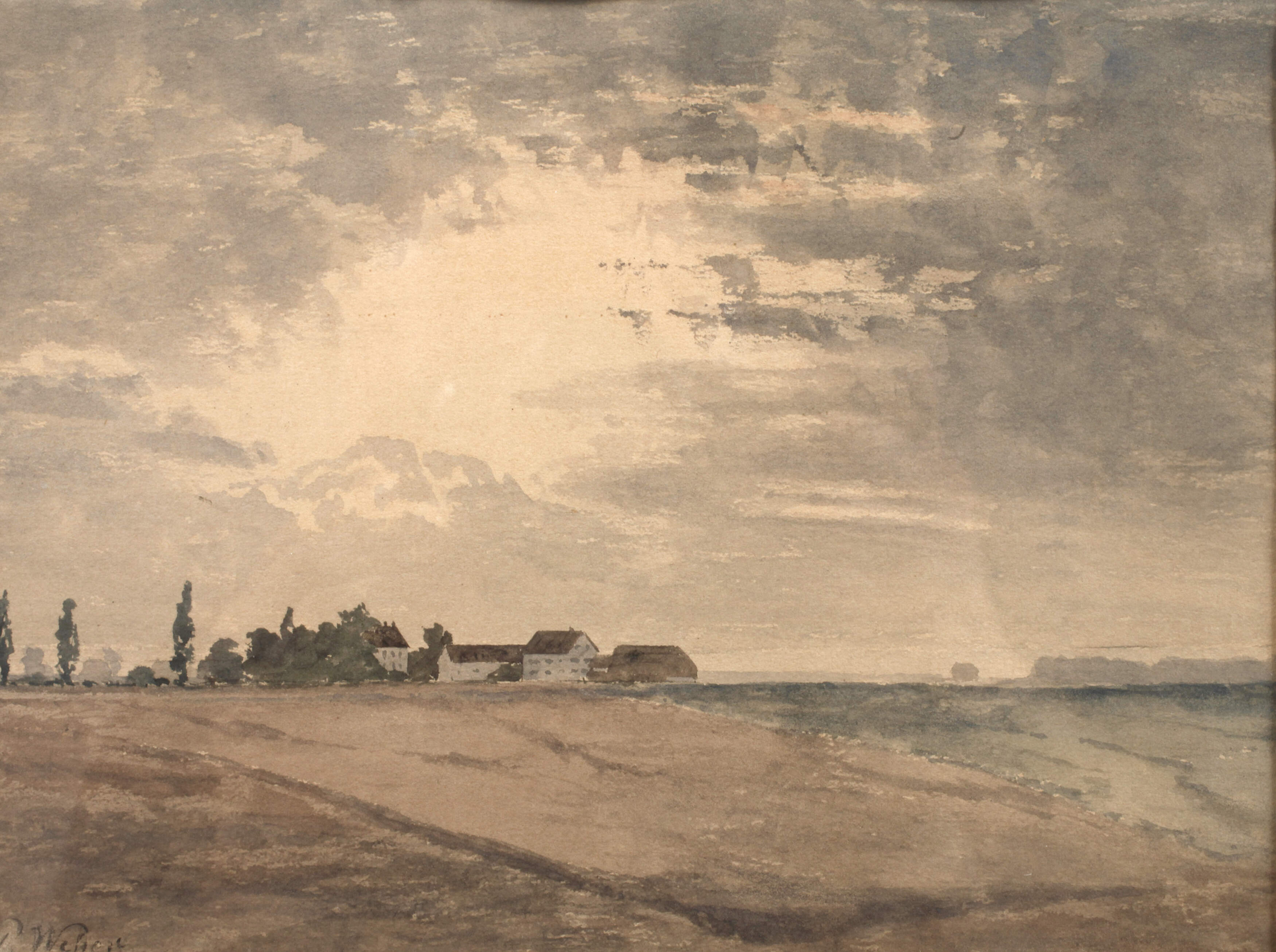 Paul Weber, Landschaft mit Gehöft