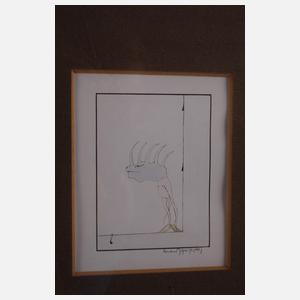 18 humoristische Zeichnungen in einem Rahmen