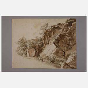 Eduard Leonhardi, attr., Am Felshang