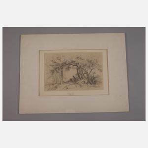 Albert Zeh, attr., Hirte unter Bäumen