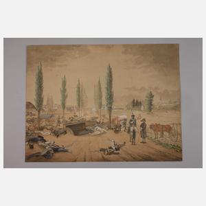 Nach der Völkerschlacht von Leipzig 1813