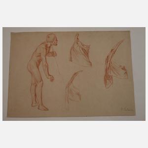 Heinrich Leutemann, Konvolut Aktzeichnungen