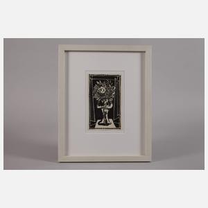 Prof. Wolfgang Mattheuer, Mann mit Blumenstrauß