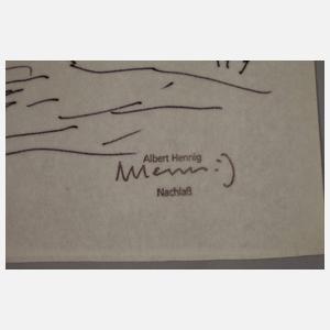 Albert Hennig, Häuser in gebirgiger Landschaft