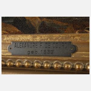 Ad. de Coursy, Gebirgslandschaft mit Sturzbach