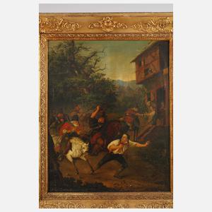 Anton Jahn, attr., Reiterei auf der Landstraße