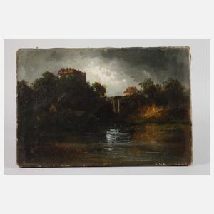 Carl Ernst Morgenstern, attr., Flusslandschaft bei Gewitter