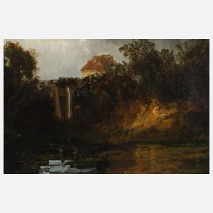 Carl Ernst Morgenstern, attr., Flusslandschaft bei Gewitter