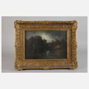 Carl Ernst Morgenstern, attr., Flusslandschaft bei Gewitter