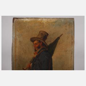 Biedermeierbildnis, Mann mit Schirm