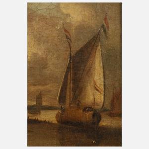 Holländische Hafenszene um 1800