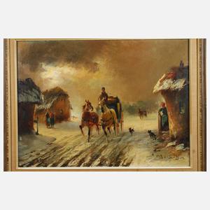 Michael Borbély, Pferdekutsche im Pusztadorf