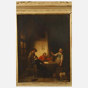 Adrien De Braekeleer, attr., Zwei Genreszenen