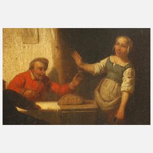 Adrien De Braekeleer, attr., Zwei Genreszenen