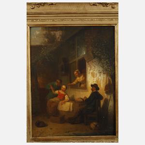 Adrien De Braekeleer, attr., Zwei Genreszenen