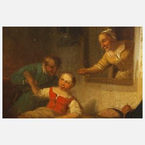 Adrien De Braekeleer, attr., Zwei Genreszenen