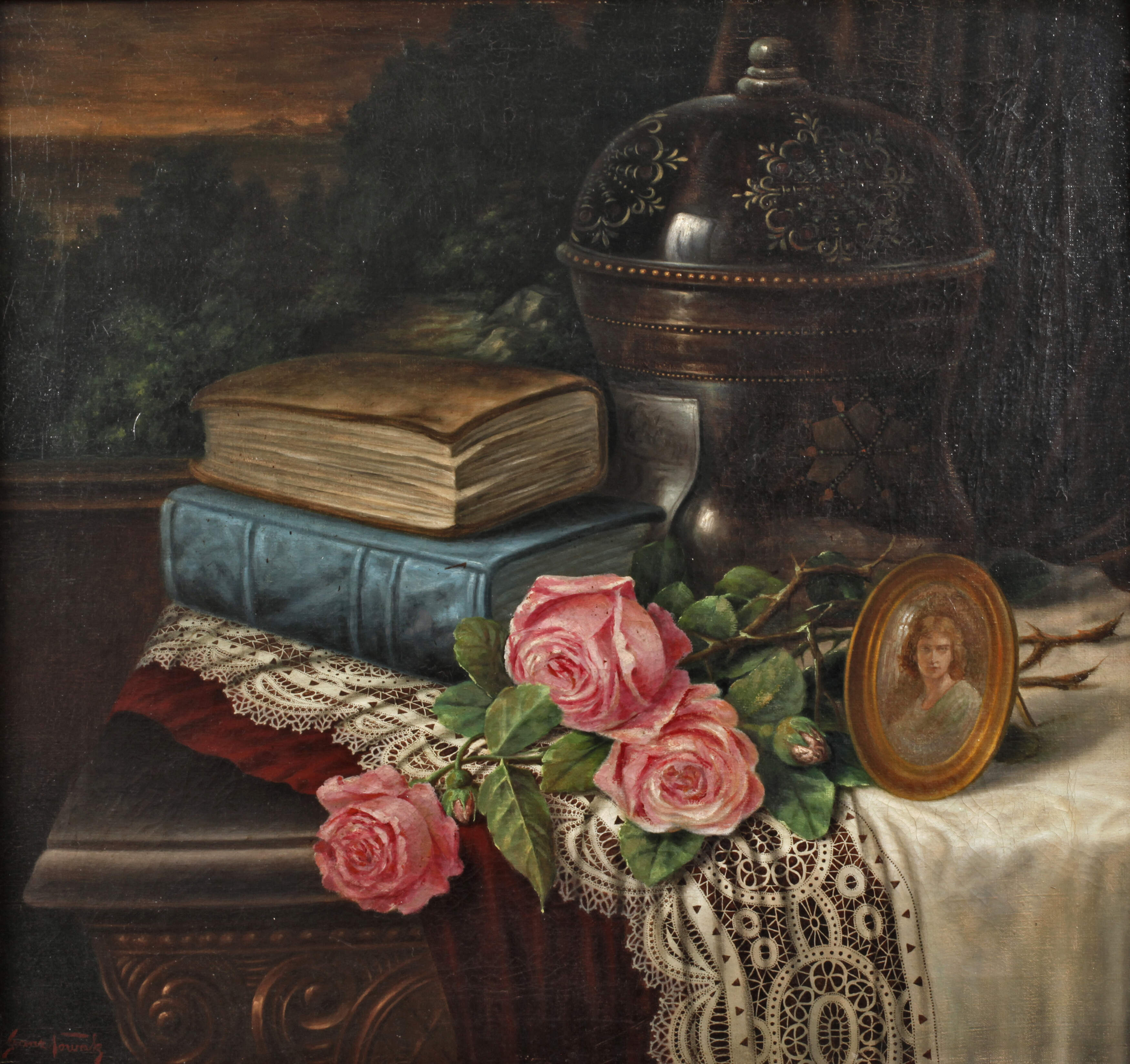 Franz Nowak, Stillleben auf dem Balkon