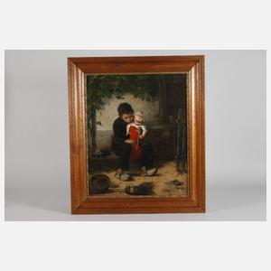 Emil Strecker, "Junge spielt mit Kind"